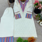 Prazu Fashion Off White Khadi Cotton Schiffli Work Co-Ord Set - Swadesiicart