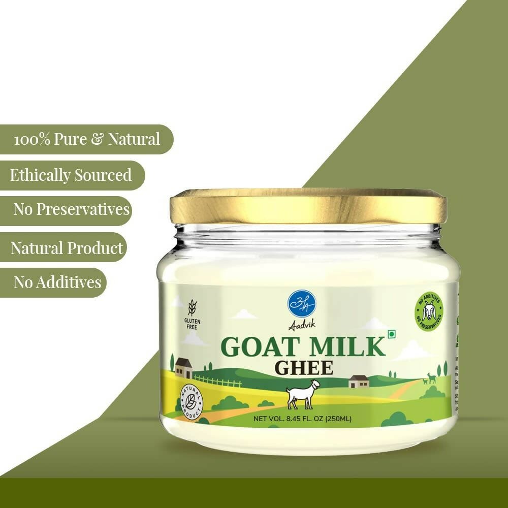 Aadvik A2 Goat Milk Ghee with Ayurvedic Benefits | 100% Pure & Natural Goat Milk Ghee | From Grass Fed Goat A2 Milk | Swadesiicart