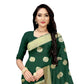 Vamika Weaving Banarasi Jacquard Green Saree | Swadesiicart