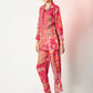 Myshka Women's Pink Printed Shirt With Trousers - Swadesiicart