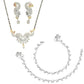AanyaCentric Gold-Polished Mangalsutra Pendant Earring Set & Silver Plated Anklet