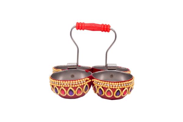 Sri Rudra Decorative Steel Chaumukha Stand - Swadesiicart