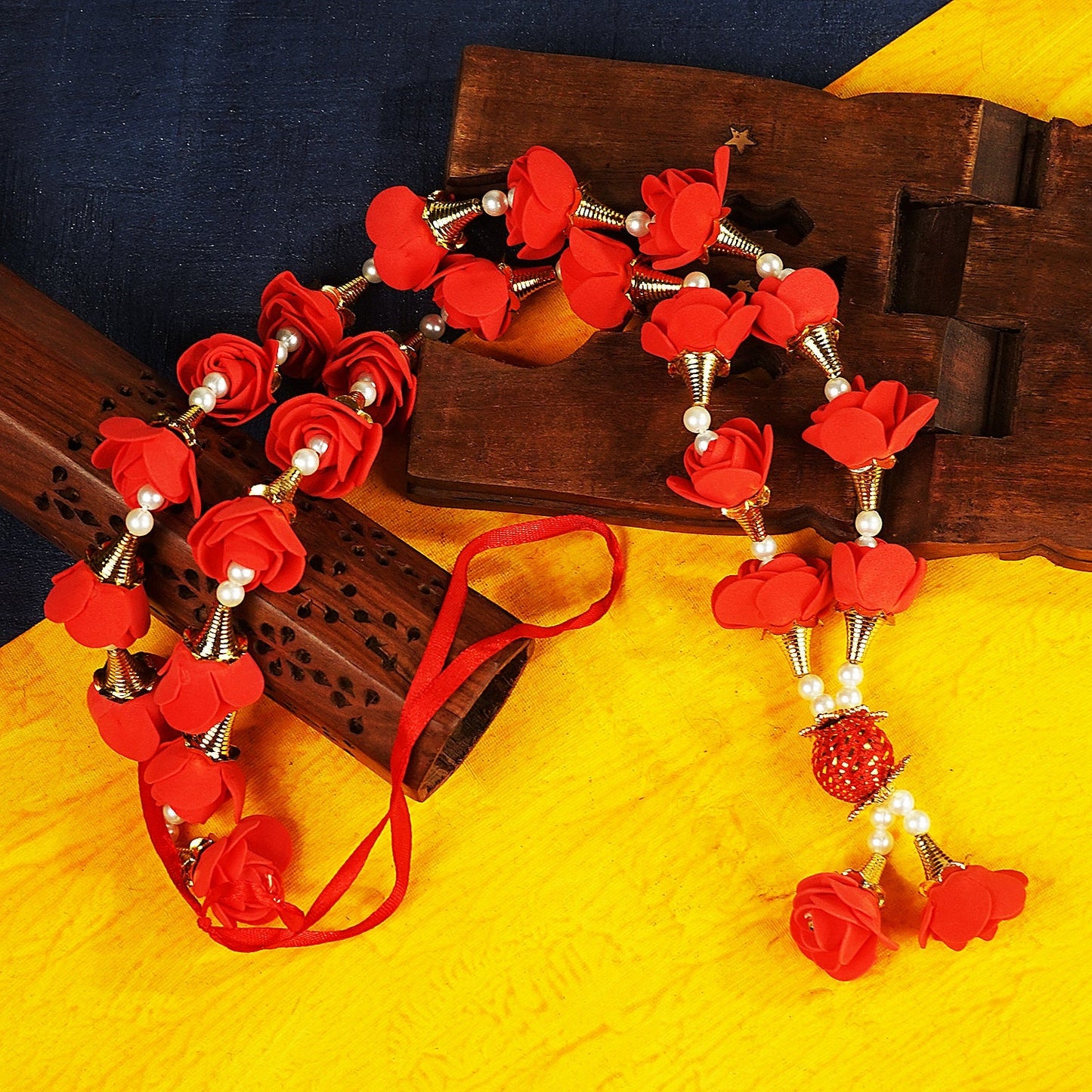 Sri Rudra Yellow Rose & Moti Mala (SR 0176) | Swadesiicart