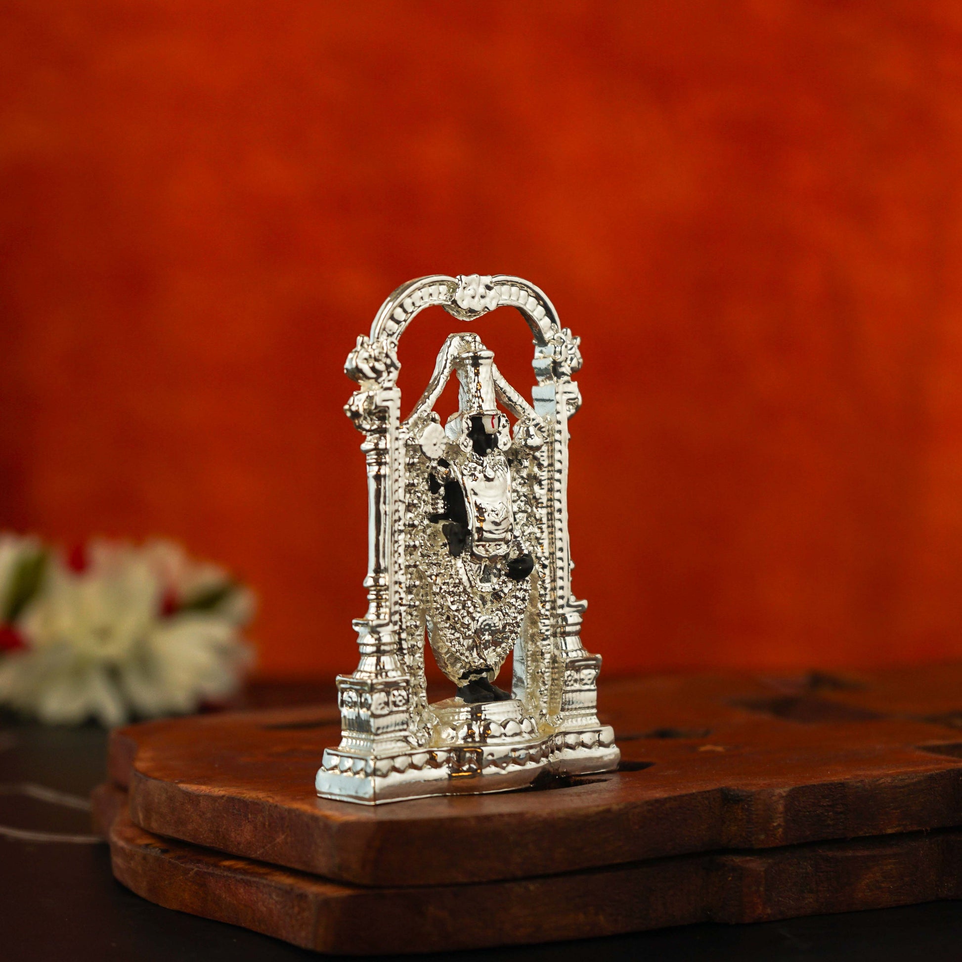 Sri Rudra Arch Balaji Small 3 Inch Silver Plated SR03175 - Swadesiicart