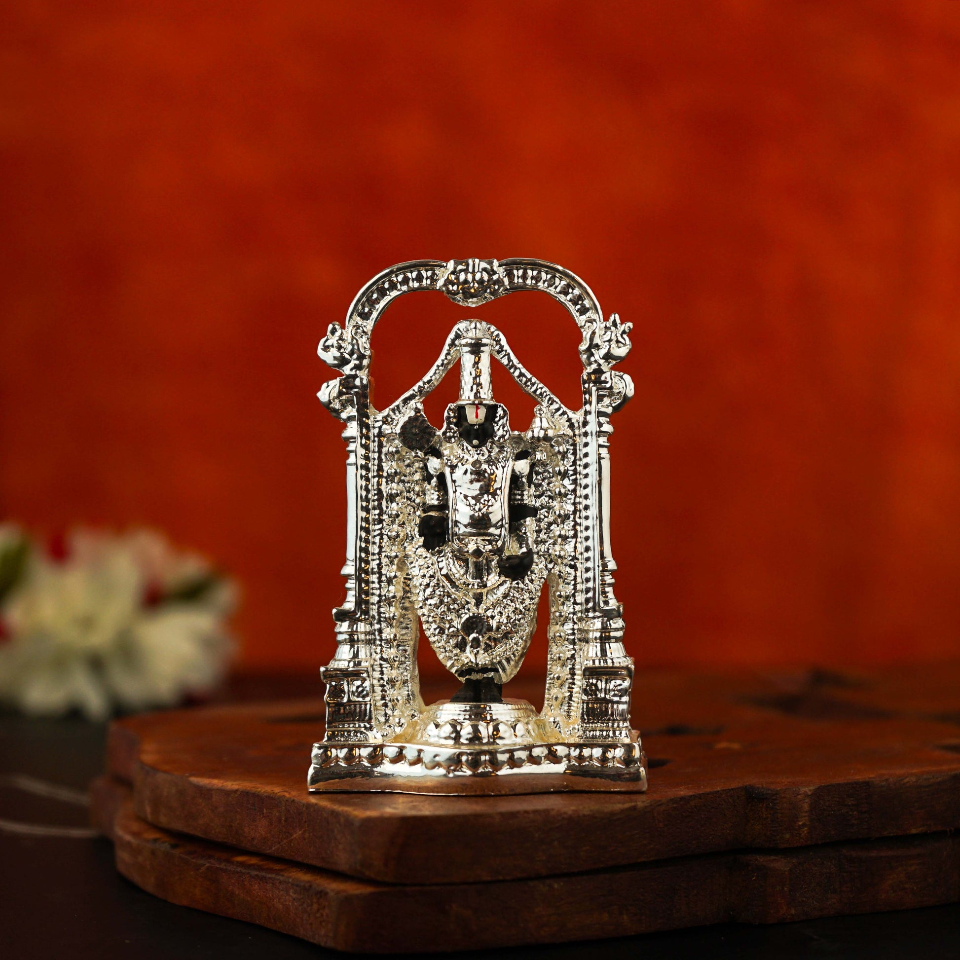 Sri Rudra Arch Balaji Small 3 Inch Silver Plated SR03175 - Swadesiicart