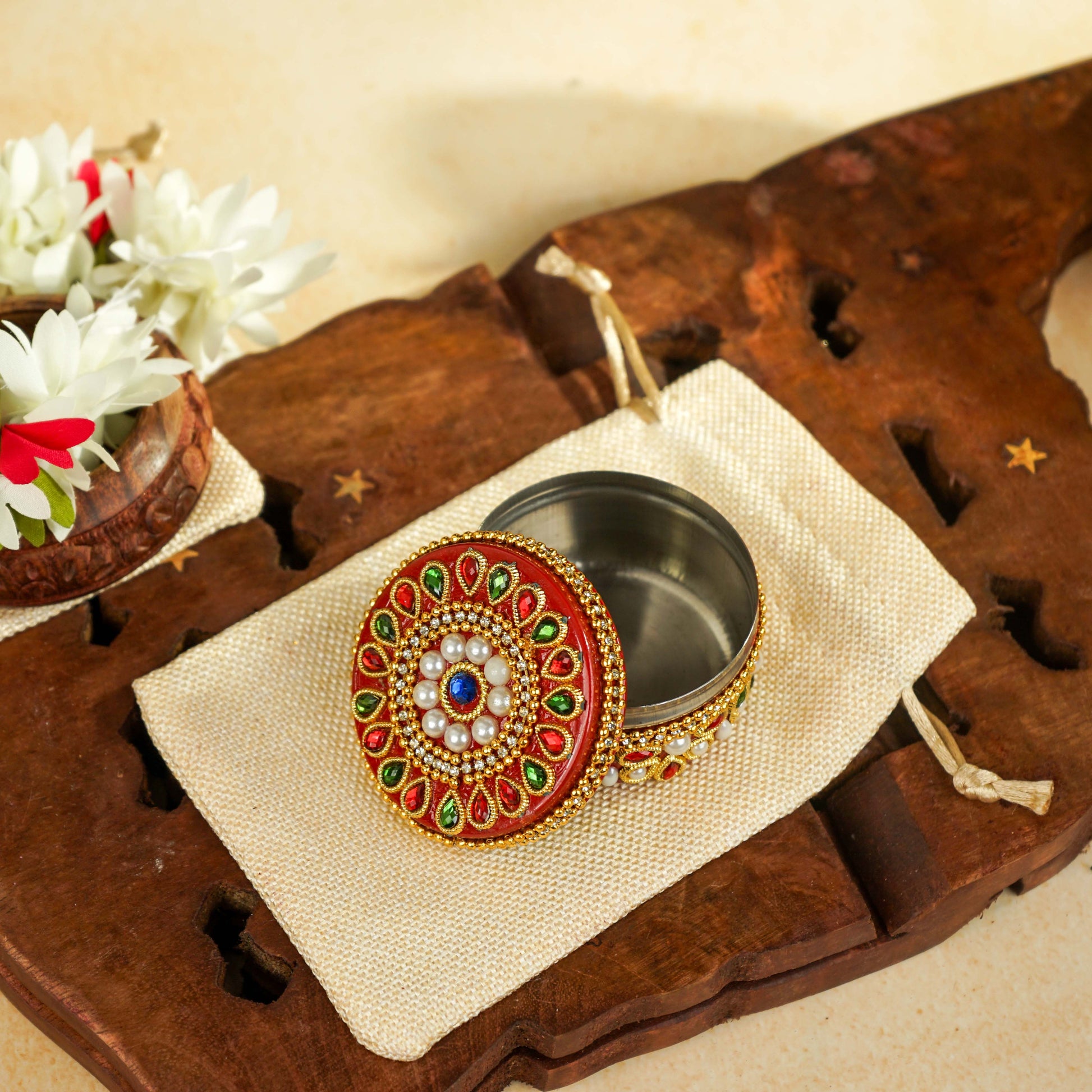 Sri Rudra Decorative Jewellery Box Mini (SR 01713) - Swadesiicart