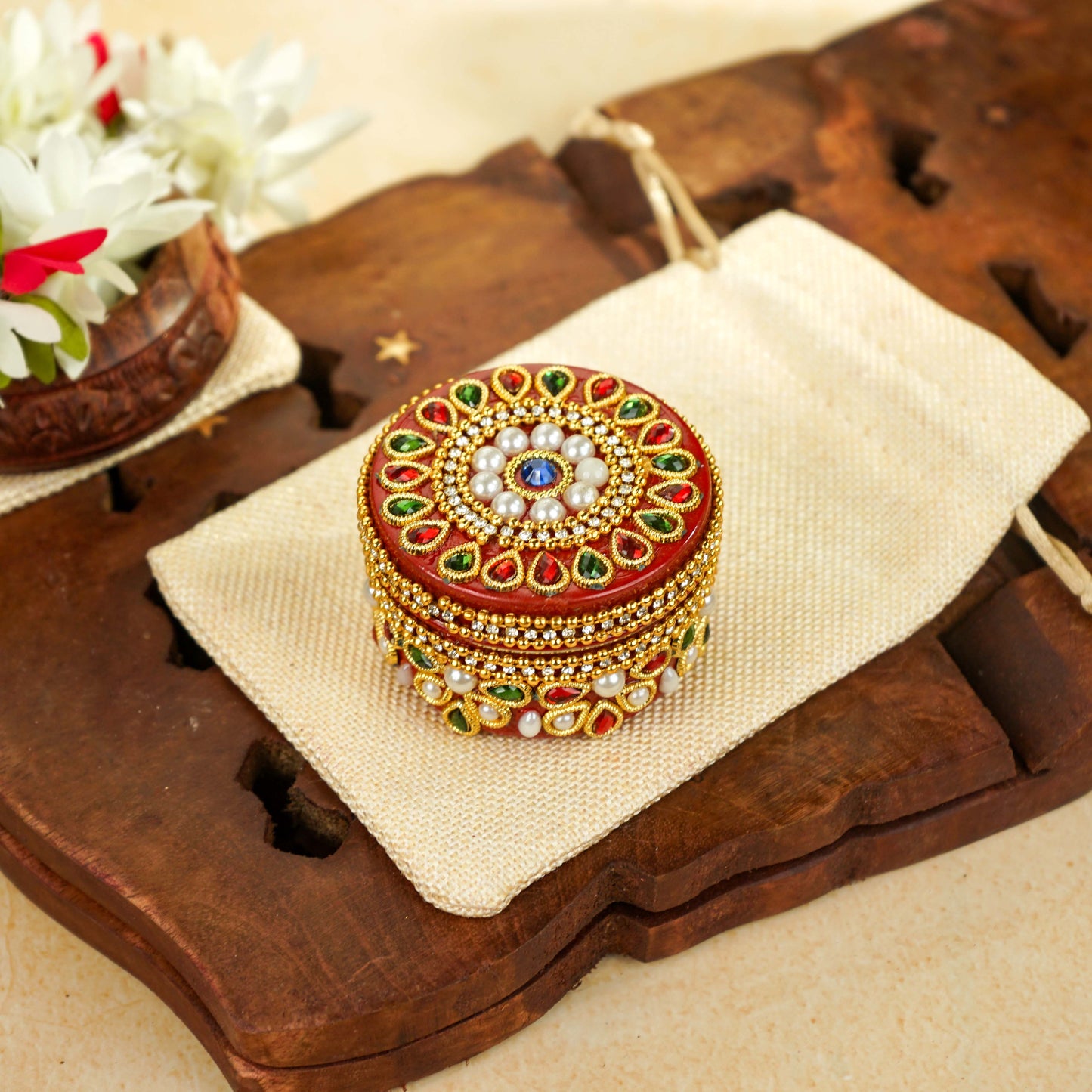 Sri Rudra Decorative Jewellery Box Mini (SR 01713) - Swadesiicart