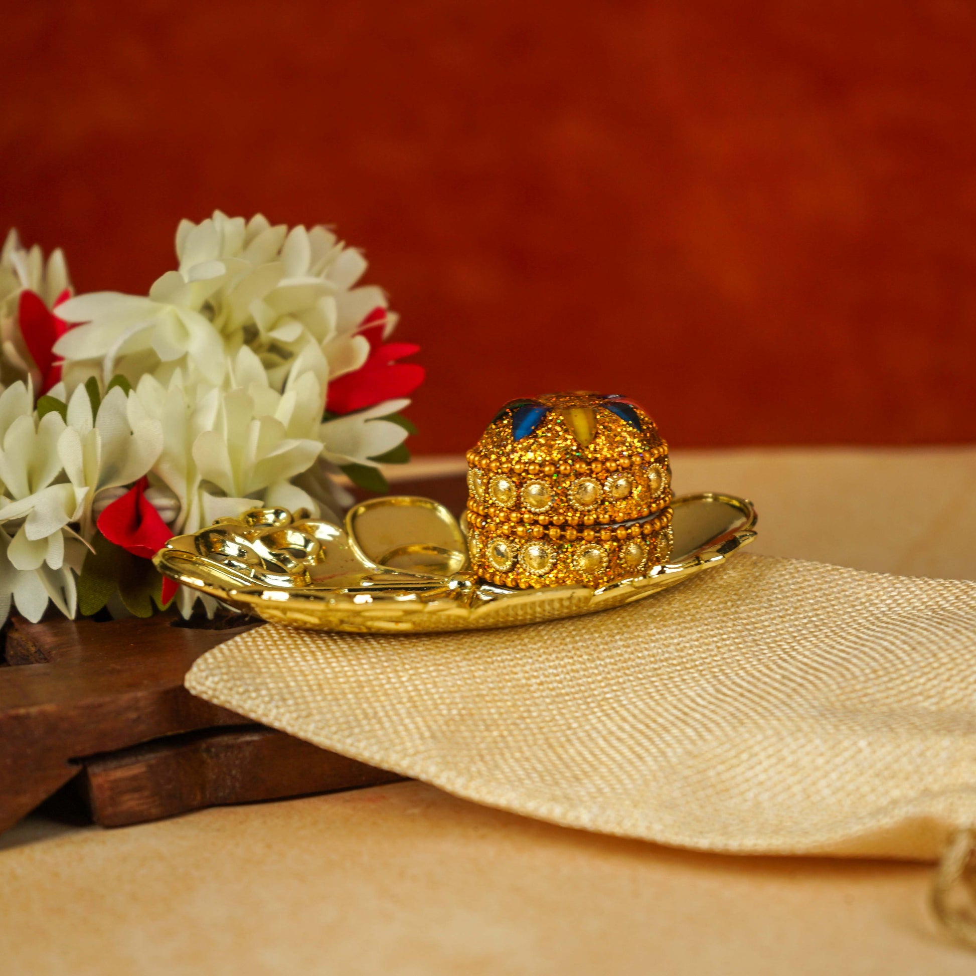 Sri Rudra Decorative Kumkum Haldi Tray (SR 01406) | Swadesiicart