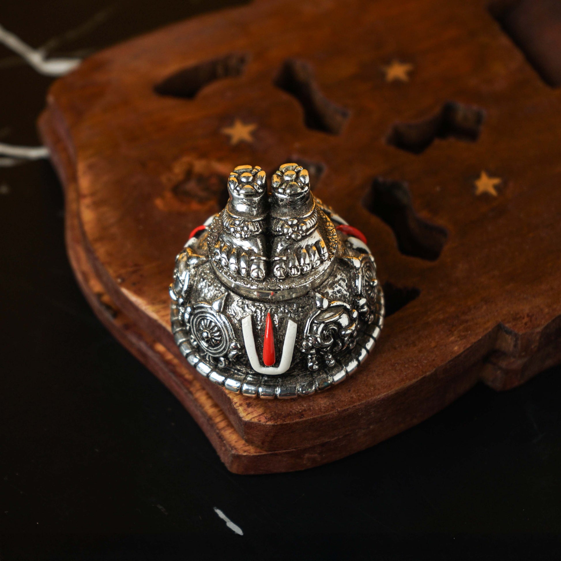 Sri Rudra Silver Plated Balaji Charan (SR02458) - Swadesiicart