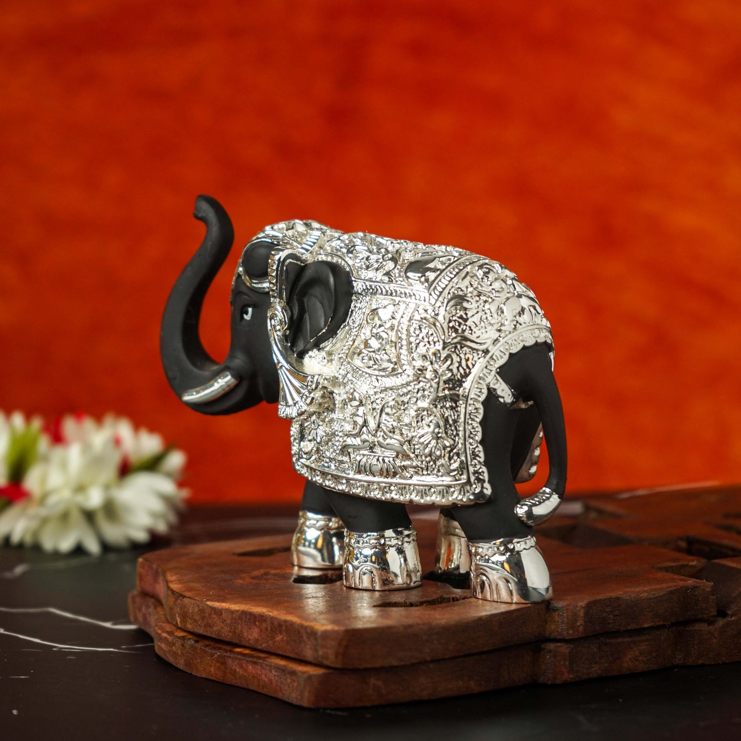 Sri Rudra Elephant 4.5 Inch Silver Plated Mix SR03170 | Swadesiicart