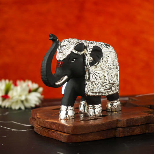 Sri Rudra Elephant 4.5 Inch Silver Plated Mix SR03170 | Swadesiicart