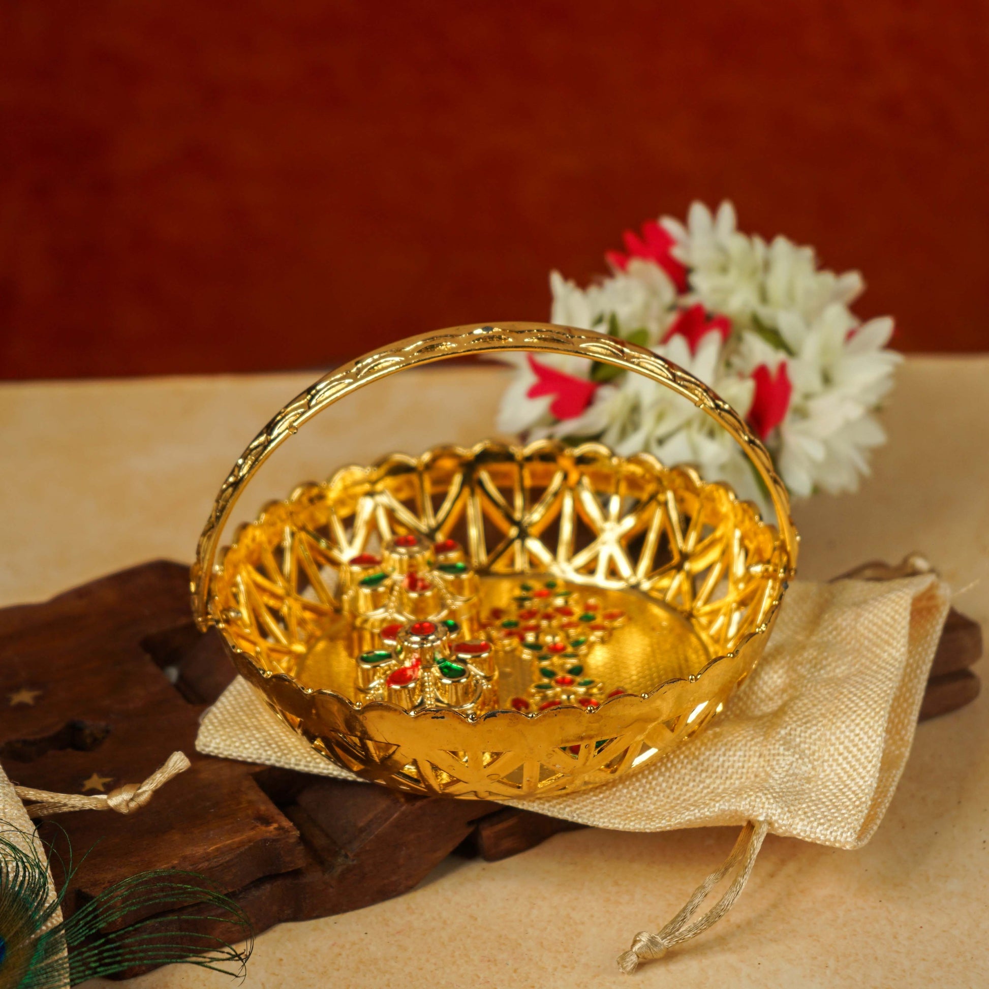 Sri Rudra Haldi kumkum Bhasket (SR 02961) - Swadesiicart