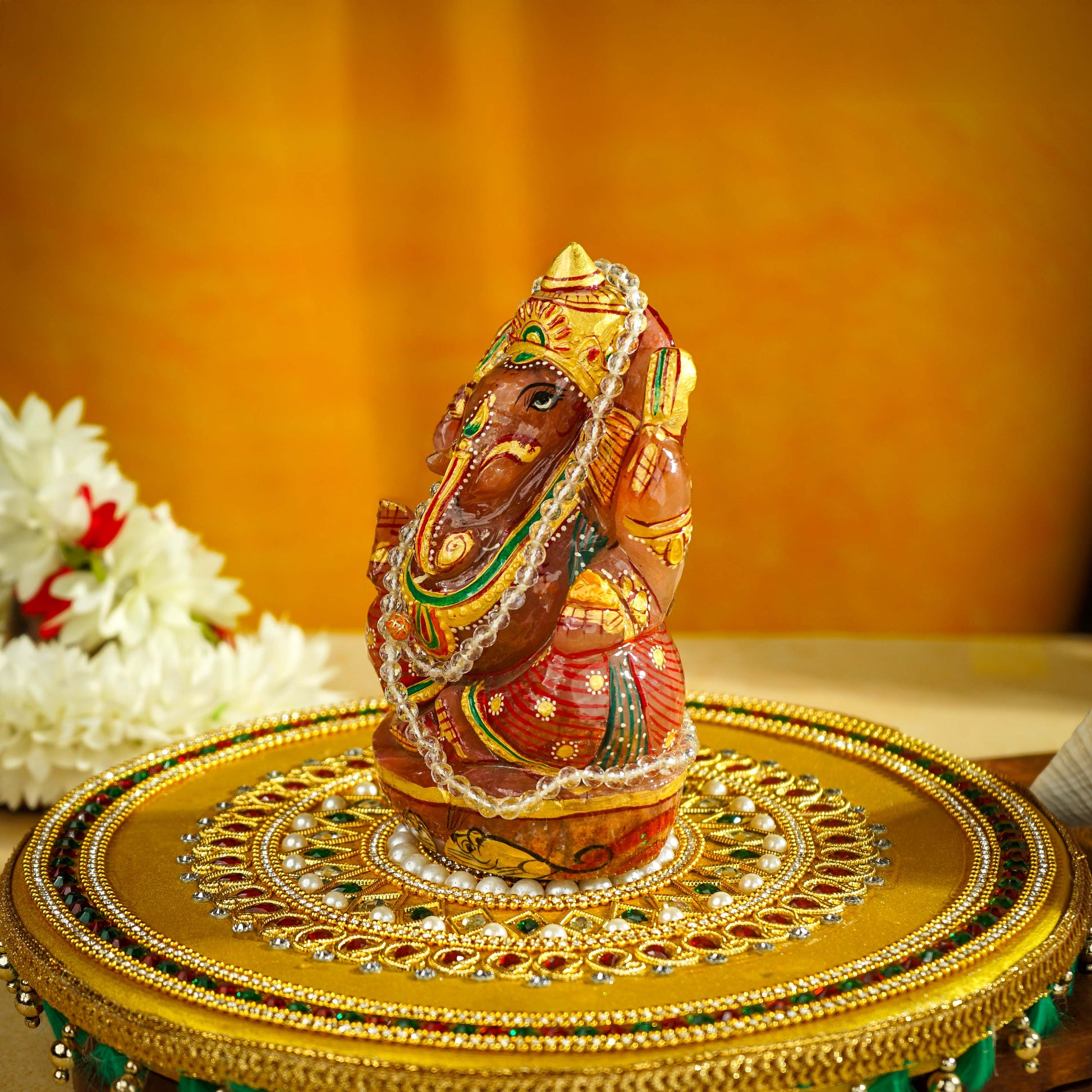 Sri Rudra Natural Rose Ganesh (SR01286) | Swadesiicart