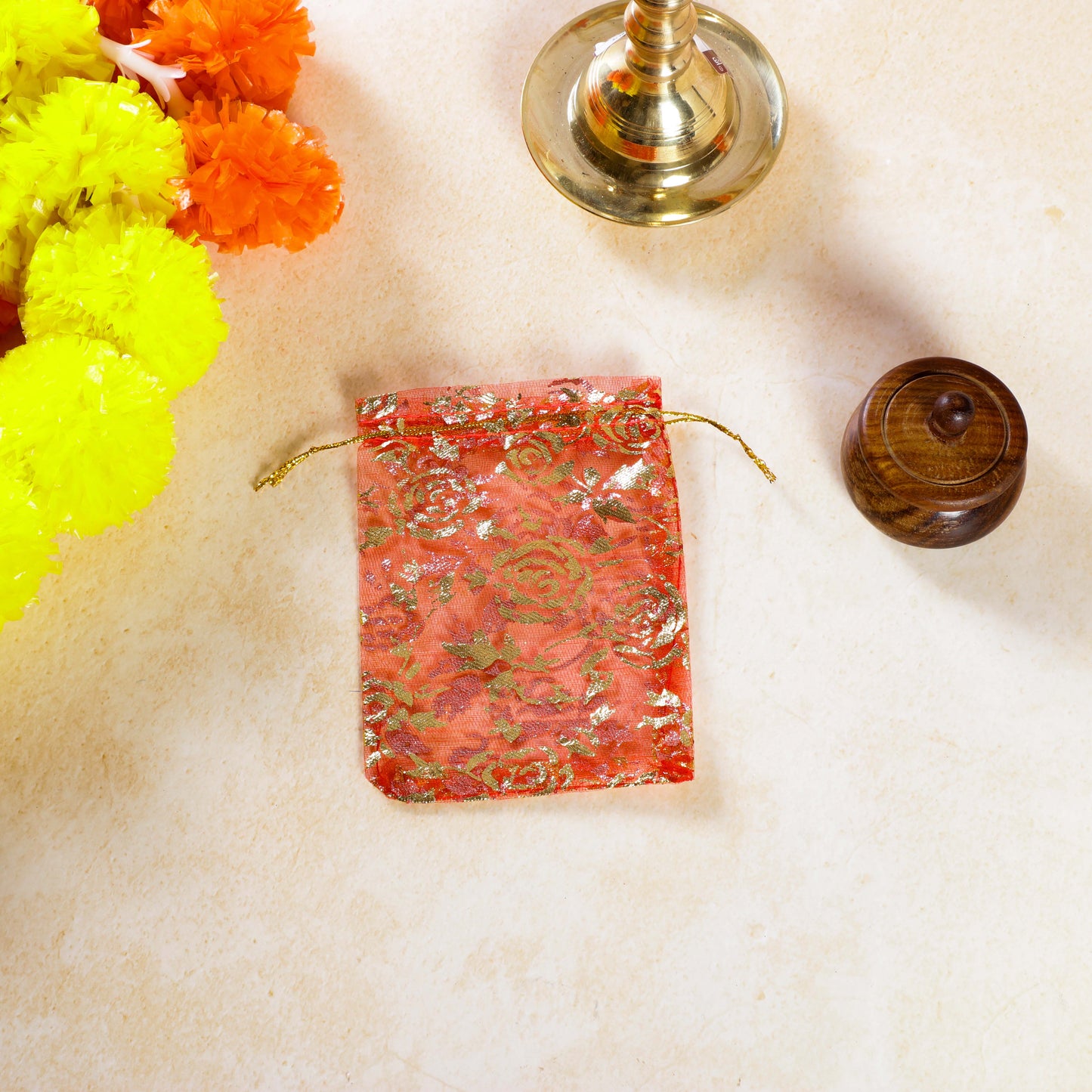 Sri Rudra Orange Bag 5X3 (SR 01289) - Swadesiicart