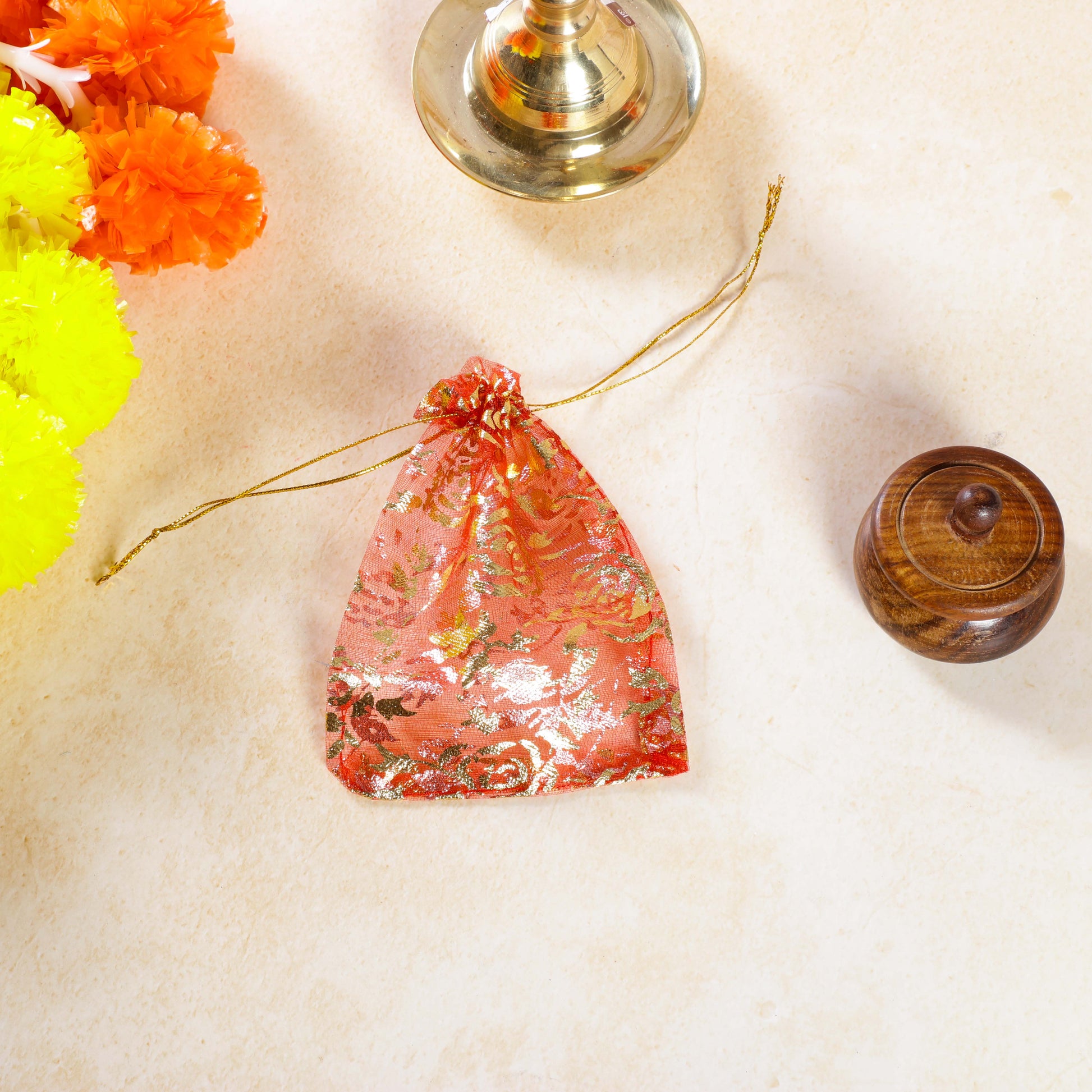 Sri Rudra Orange Bag 5X3 (SR 01289) - Swadesiicart