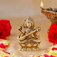 Estele Gold-Polished Goddess of Knowledge Sarasavti Ma Idol for Home & Car decor - Swadesiicart