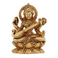 Estele Gold-Polished Goddess of Knowledge Sarasavti Ma Idol for Home & Car decor - Swadesiicart