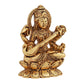 Estele Gold-Polished Goddess of Knowledge Sarasavti Ma Idol for Home & Car decor - Swadesiicart