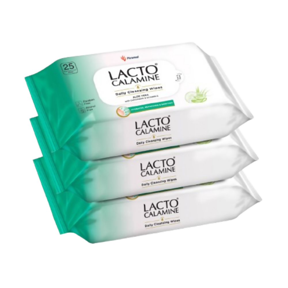 Lacto Calamine Daily Cleansing Face Wipes, Makeup Remover Wipes - Swadesiicart