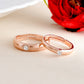 VOJ Stainless Steel Cubic Zirconia Gold-Polished Adjustable Couple Ring Set | Swadesiicart
