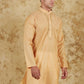Bluesaanchi Men's Chandery Silk Khaki Embroidered Kurta Set | Swadesiicart