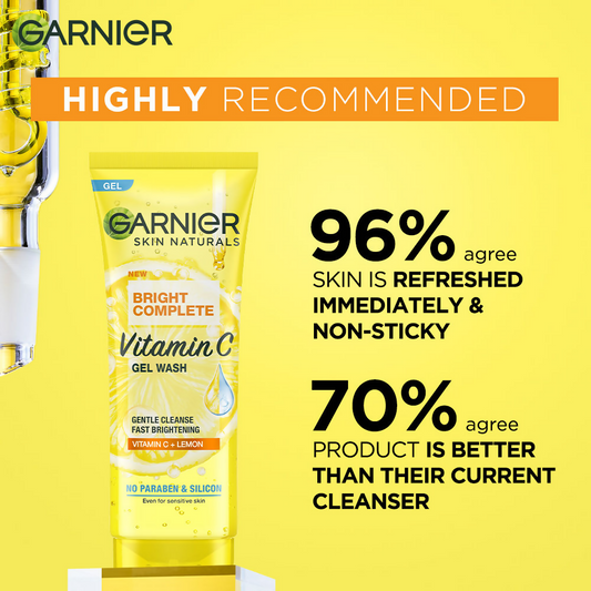 Garnier Skin Naturals Bright Complete Vitamin C Gel Face Wash - Swadesiicart