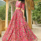 Janasya Pink Georgette Floral Lehenga Choli Dupatta | Swadesiicart
