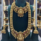 Jewel City Traditional Temple Design Gold-Plated Lakshmi Long Necklace Jhumka Earrings Antique South Indian Bridal Jewelry Set | Swadesiicart