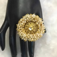 Jewel City Elegant Floral Pearl Statement Ring - Handcrafted Gold-Plated Traditional Indian Adjustable Ring | Swadesiicart