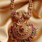 Jewel City Antique Gold-Plated Temple Necklace Set – Peacock & Kemp Stone Design | Swadesiicart