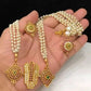Jewel City Elegant Pendant and Pearl Earrings Set – Gold-Plated Bridal Jewelry | Swadesiicart