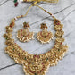 Jewel City Traditional Lakshmi Temple Necklace Set – Gold-Plated Bridal Jewelry with Pearls & Kemp Stones | Swadesiicart
