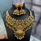 Jewel City Bridal Temple Jewelry Set – Gold-Plated Goddess Lakshmi Necklace with Jhumkas | Swadesiicart