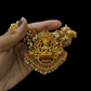 Jewel City Bridal Lakshmi Temple Necklace Set – Gold-Plated with Pearl Clusters | Swadesiicart