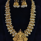 Jewel City Bridal Lakshmi Temple Necklace Set – Gold-Plated with Pearl Clusters | Swadesiicart