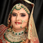 Jewel City Royal Indian Bridal Kundan Jewelry Set with Green Beads Handcrafted Gold-Plated Full Dulhan Set for Wedding & Festivals | Swadesiicart