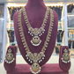 Jewel City Antique Temple Design Bridal Necklace Set with Chandbali Earrings - Pearl Embellished Gold-Plated Traditional Jewelry | Swadesiicart