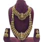 Jewel City Lakshmi Temple Jewelry Set - Gold-Plated Long Necklace with Choker & Earrings - Kemp Stone Traditional Bridal Collection | Swadesiicart