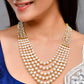 VOJ Gold-Polished Multi Layered Pearl Maharani Necklace | Swadesiicart