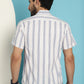 Indian Needle Men's Vertical Striped Half Sleeve Casual Shirt - Cream | Swadesiicart