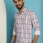 Indian Needle Men's Cotton Blend Checked Casual Shirt - Light-Brown | Swadesiicart