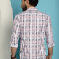 Indian Needle Men's Cotton Blend Checked Casual Shirt - Light-Brown | Swadesiicart