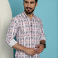 Indian Needle Men's Cotton Blend Checked Casual Shirt - Light-Brown | Swadesiicart