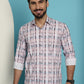 Indian Needle Men's Cotton Blend Checked Casual Shirt - Light-Brown | Swadesiicart