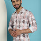 Indian Needle Men's Printed Casual Shirt - Coffee | Swadesiicart