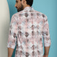 Indian Needle Men's Printed Casual Shirt - Coffee | Swadesiicart