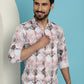 Indian Needle Men's Printed Casual Shirt - Coffee | Swadesiicart