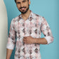 Indian Needle Men's Printed Casual Shirt - Coffee | Swadesiicart