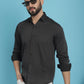 Indian Needle Men's Woven Design Casual Shirt - Charcoal | Swadesiicart