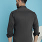 Indian Needle Men's Woven Design Casual Shirt - Charcoal | Swadesiicart